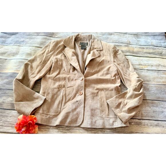 BRANDON THOMAS TAN LEATHER JACKET - Picture 1 of 7